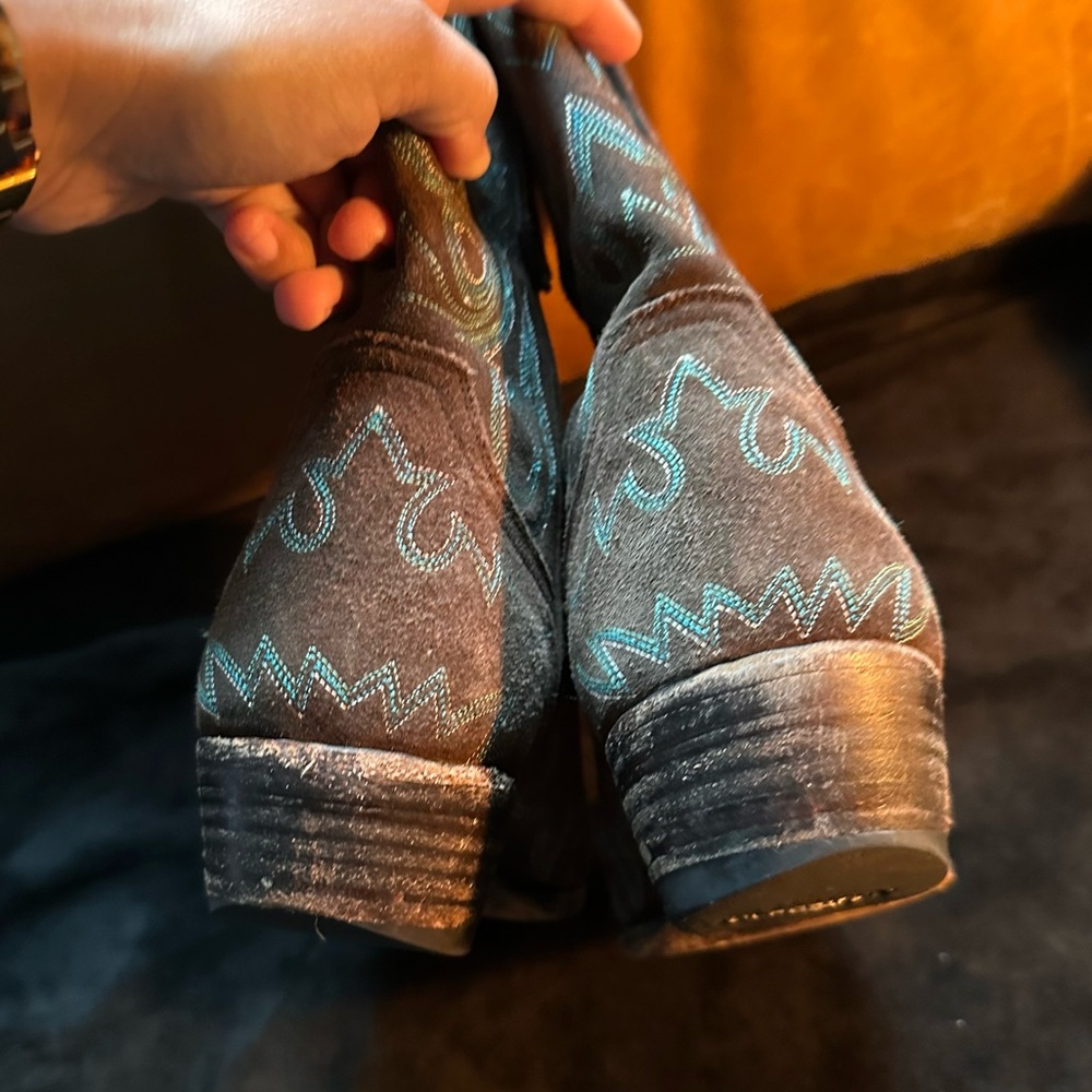Old Gringo cowboy boots brown suede embroidered coastal cowgirl leather western - Picture 10 of 17